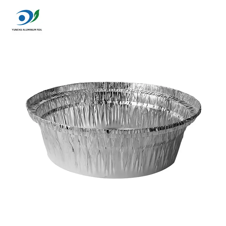 ظروف فویل آلومینیومی نقره ای سرخ کننده هوا گرد ظروف فویل آلومینیومی نقره ای سرخ کننده هوا گرد