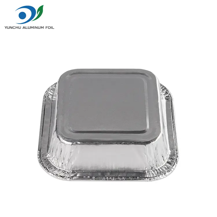 ظروف فویل آلومینیومی فویل نقره ای هوا کیک مربع ظروف فویل آلومینیومی فویل نقره ای هوا کیک مربع