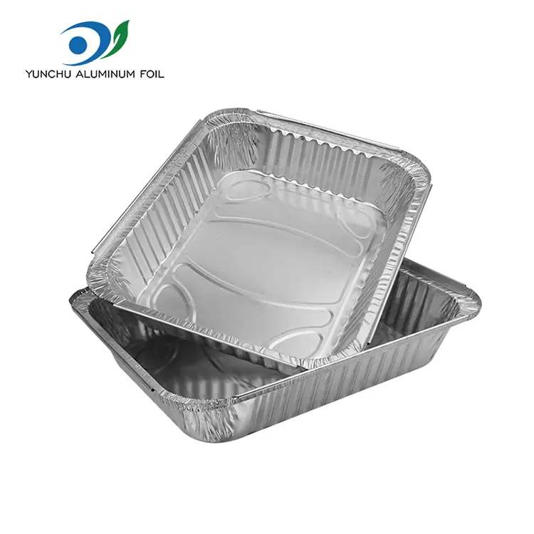 صفحات کباب کباب با ظرفیت بزرگ ظروف فویل آلومینیومی نقره ای