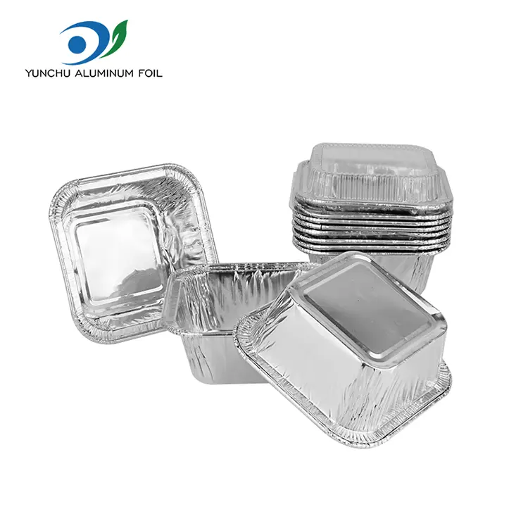 ظروف فویل آلومینیومی فویل فویل نقره ای سرخ شده هوا مربع