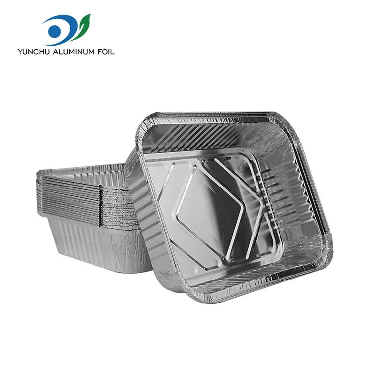 ظروف فویل آلومینیومی نقره ای مستطیل شکل