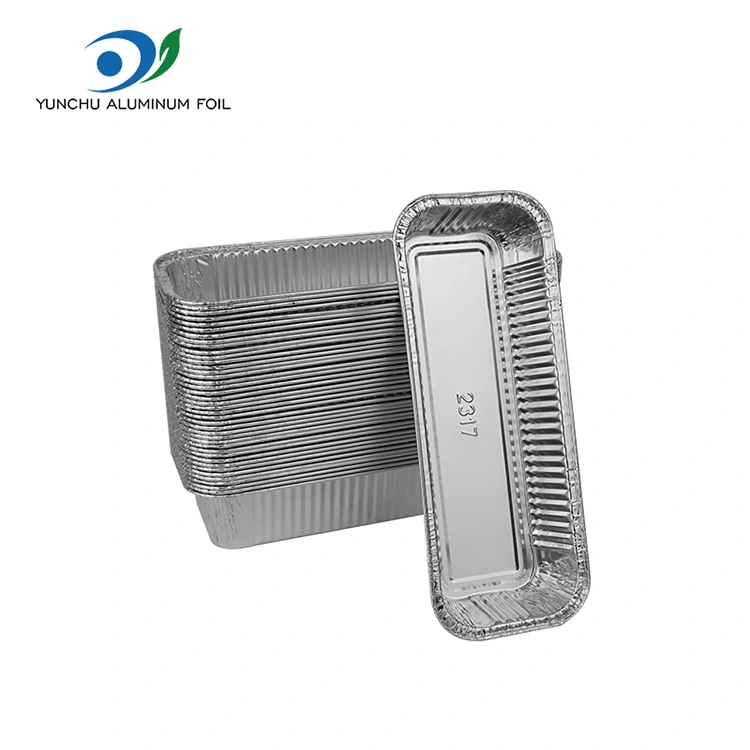 ظروف فویل آلومینیومی مستطیل شکل نقره ای