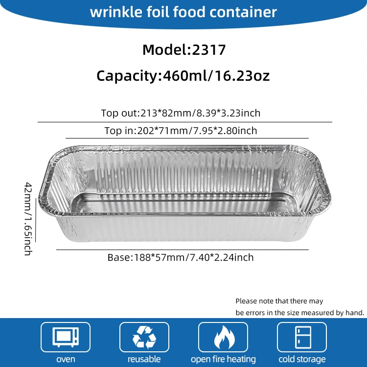 ظروف فویل آلومینیومی مستطیل شکل نقره ای