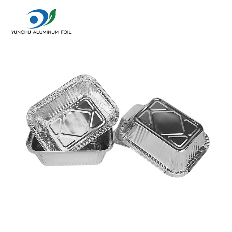ظروف فویل آلومینیوم نقره ای مستطیل شکل