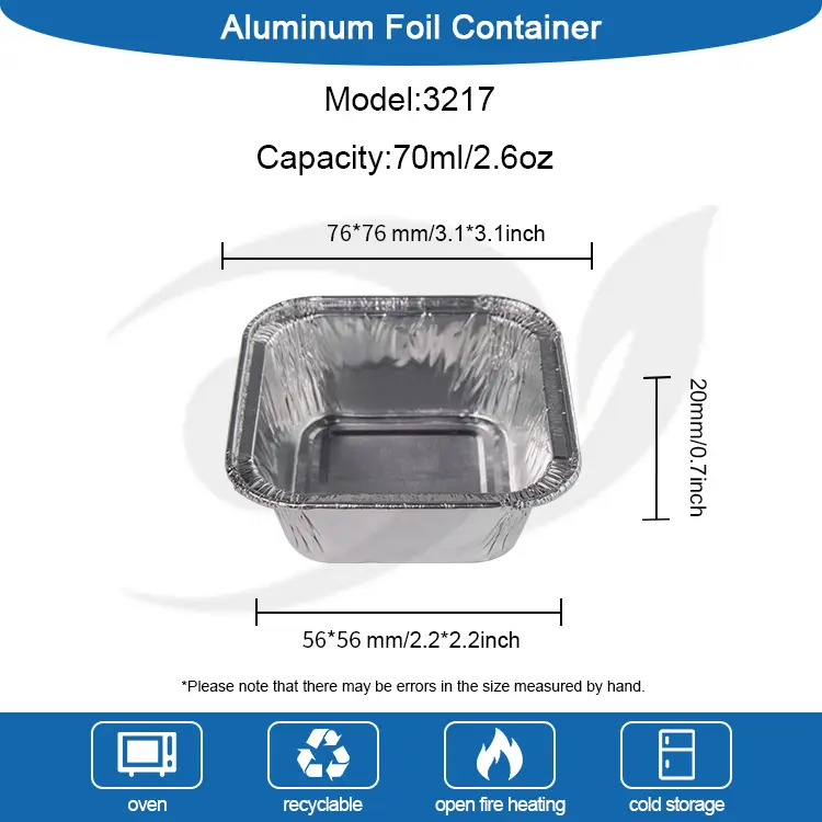 ظروف فویل آلومینیومی فویل نقره ای هوا کیک مربع
