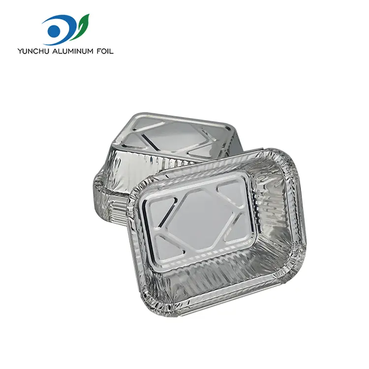 ظروف فویل آلومینیوم نقره ای مستطیل شکل