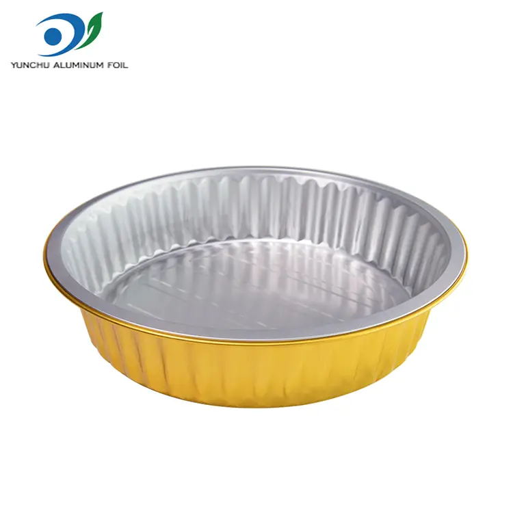 سینی های کباب یکبار مصرف ظروف فویل آلومینیومی گرد طلایی