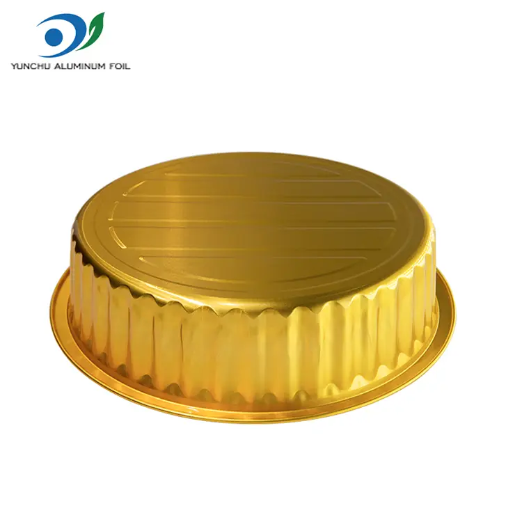 سینی های کباب یکبار مصرف ظروف فویل آلومینیومی گرد طلایی