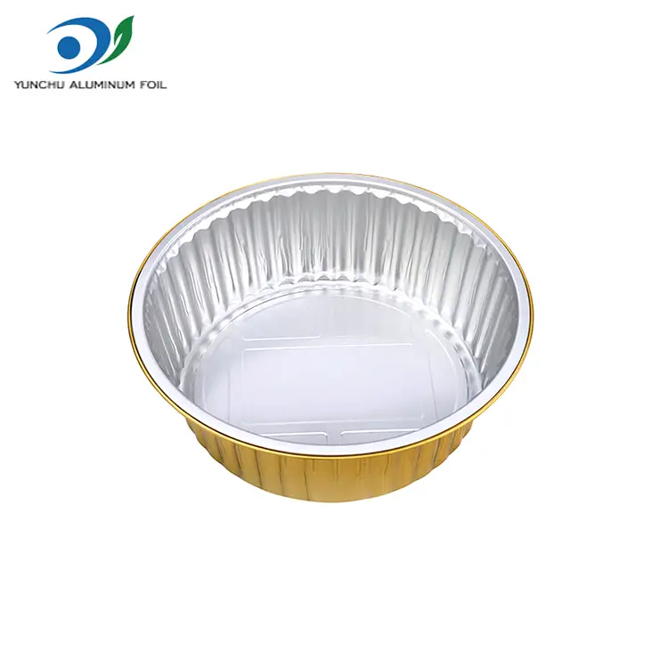 سینی های کباب یکبار مصرف ظروف فویل آلومینیومی گرد طلایی