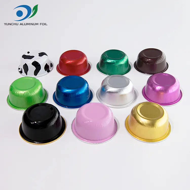 ظروف فویل آلومینیومی صاف گرد رنگی گرد شده