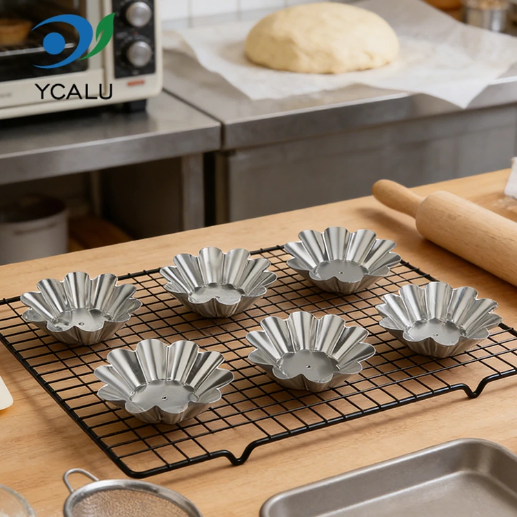 سینی تارت تخم مرغ داوودی یکبار مصرف ظروف غذای فویل آلومینیومی نقره ای