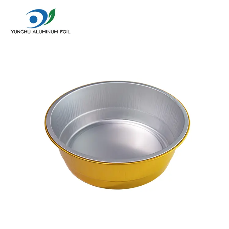 یکبار مصرف آب مهر و موم شده ظروف فویل آلومینیومی گرد طلایی یکبار مصرف آب مهر و موم شده ظروف فویل آلومینیومی گرد طلایی