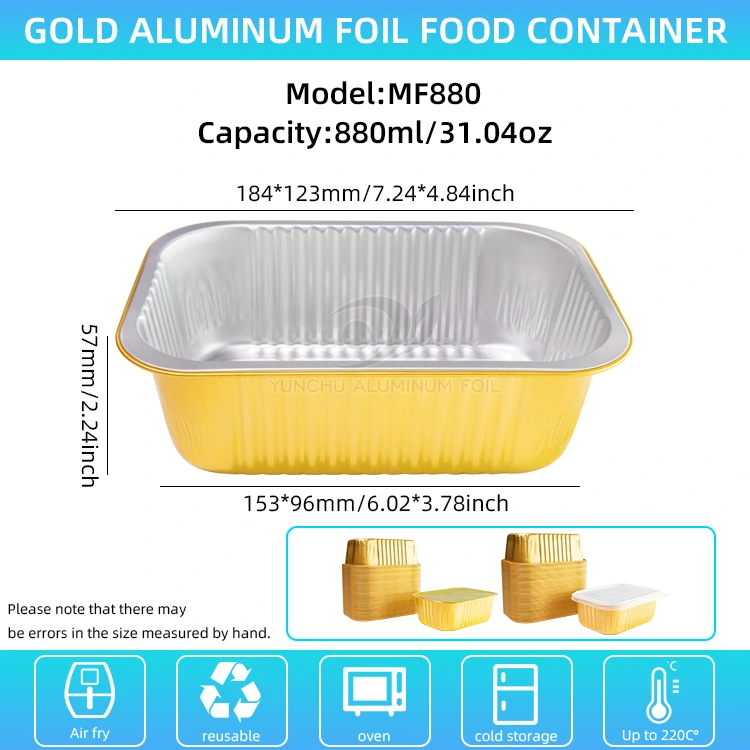 مهر و موم مربع یکبار مصرف ظروف فویل آلومینیومی گراتین