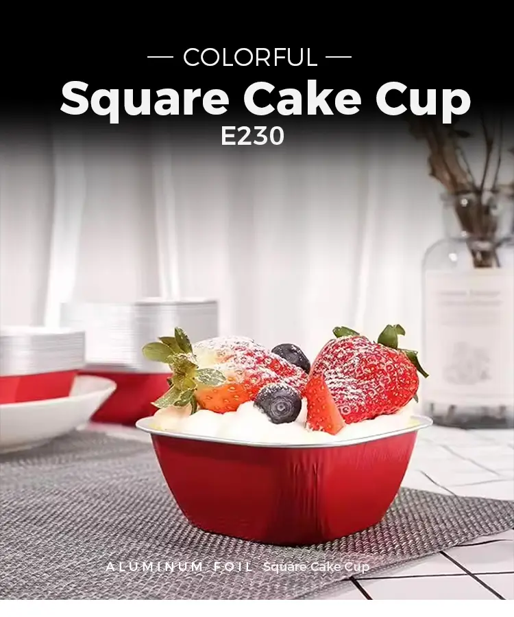 Square color baking Smoothwall Aluminum Foil Containers