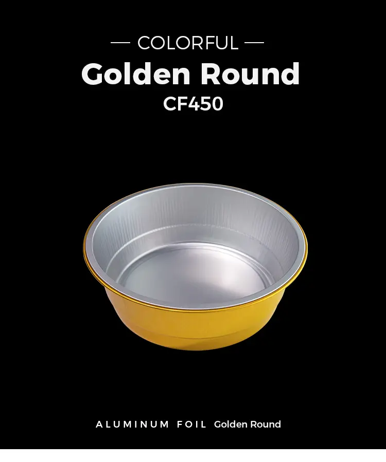 Disposable sealed catering Golden Round Aluminum Foil Containers