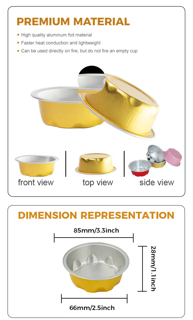 Round baking molds Smoothwall Aluminum Foil Containers