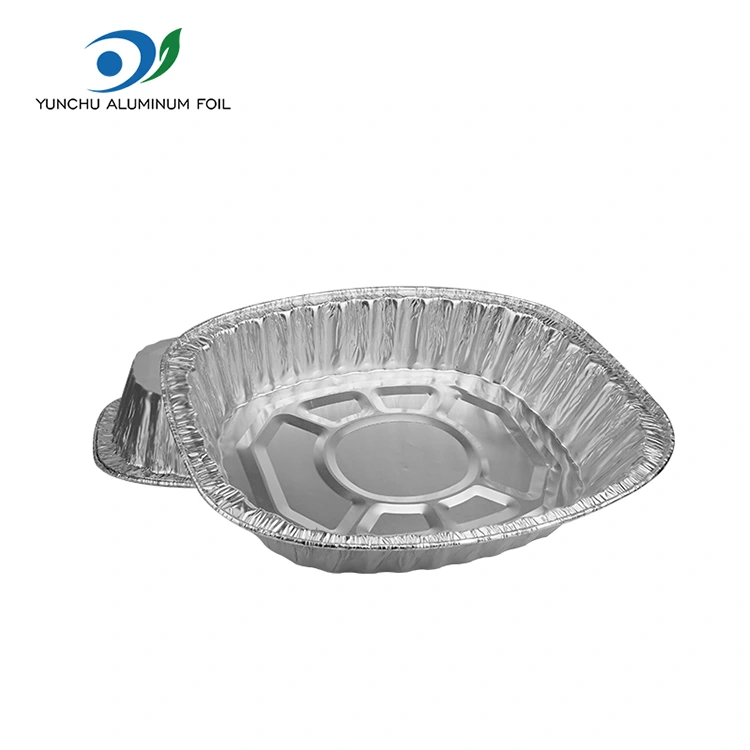 ظرفیت بزرگ ظروف فویل آلومینیومی نقره ای کباب شده با ظرفیت بزرگ