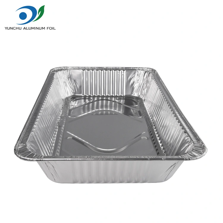 ظرفیت بزرگ ظروف فویل آلومینیومی نقره ای در فضای باز سینی در فضای باز