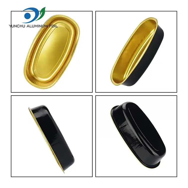 ظروف فویل آلومینیومی صاف رنگ بیضی