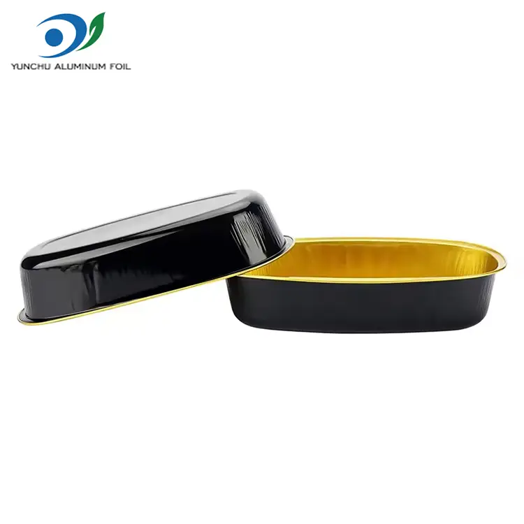 ظروف فویل آلومینیومی صاف رنگ بیضی