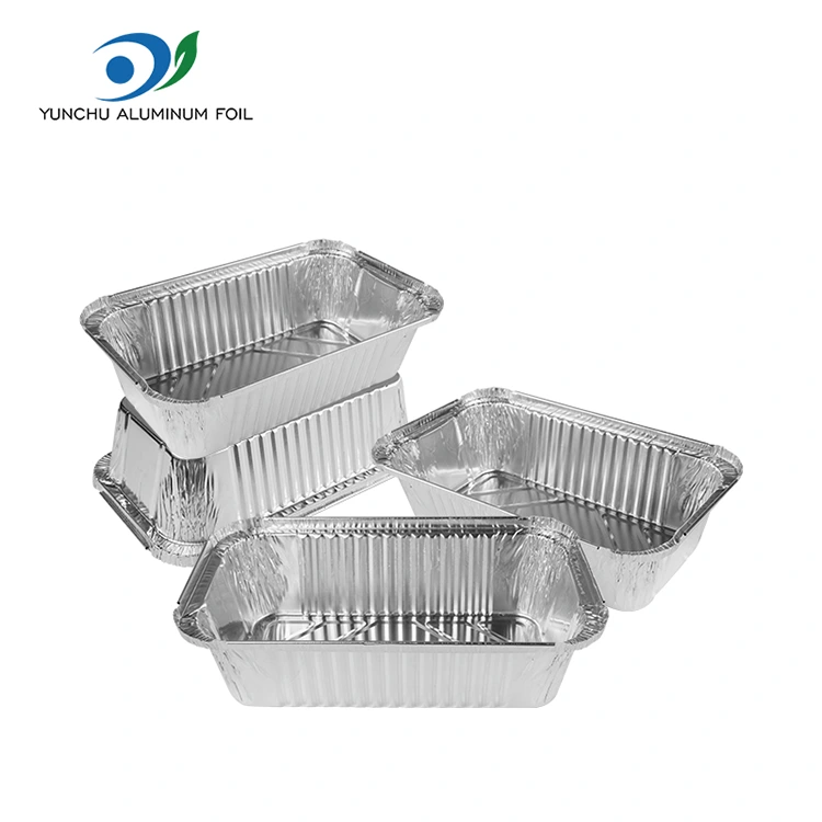 Fryer Fryer مستطیل شکل ظروف فویل آلومینیومی نقره ای