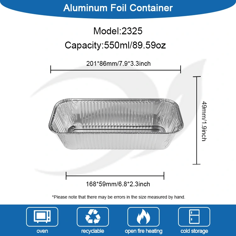 ظروف فویل آلومینیومی برای سرخ کن مستطیل شکل