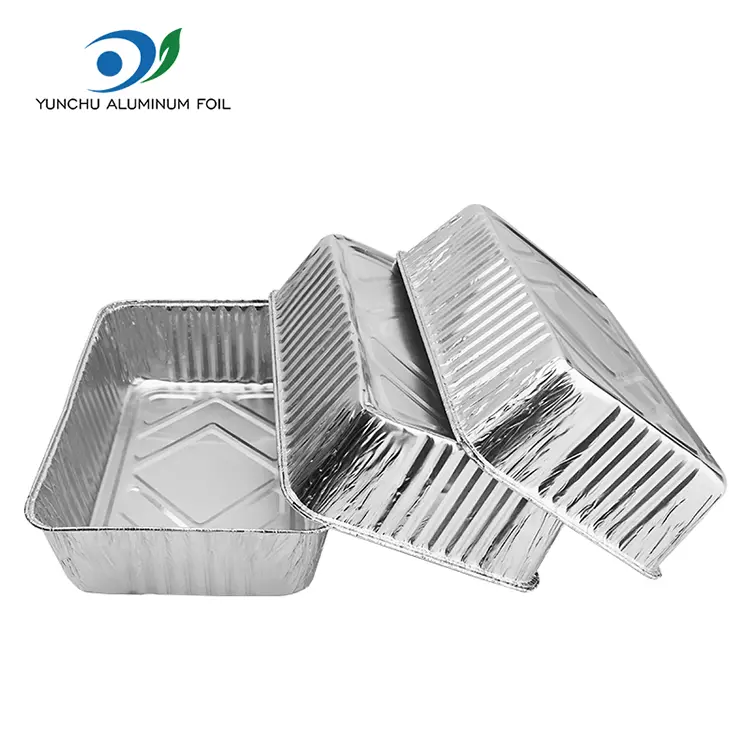 نان مستطیل شکل ظروف فویل آلومینیومی نقره ای
