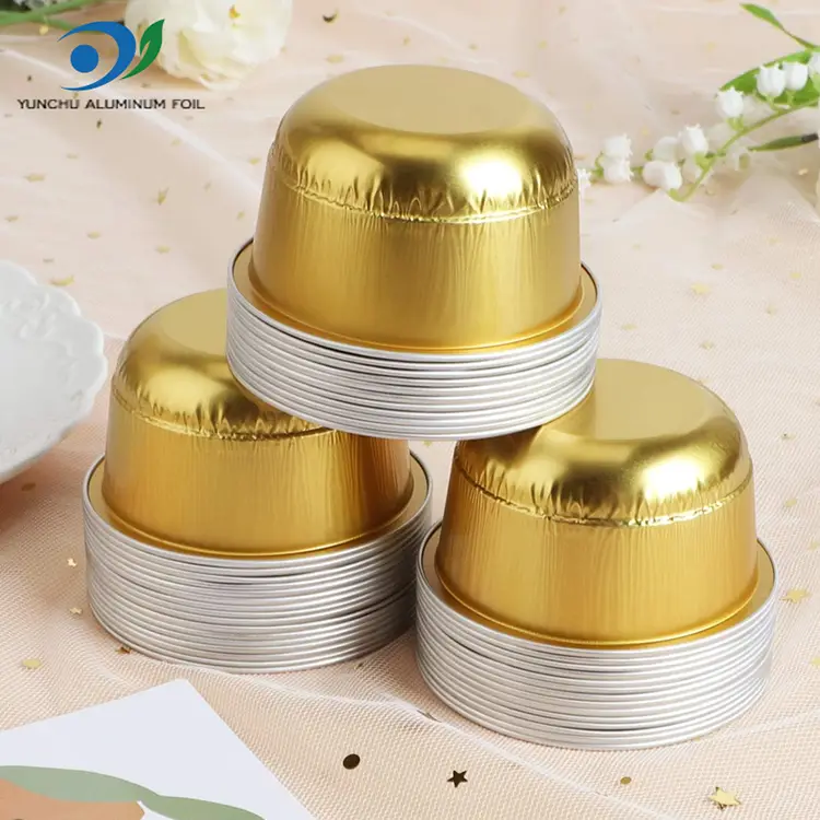 فنجان دسر فویل آلومینیومی طلایی – گنبدی شکل 150 میلی لیتری