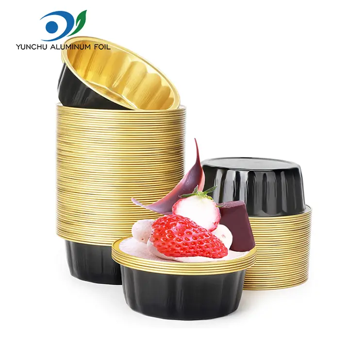 کاسه گرد برای ظروف فویل آلومینیومی دسر صاف کاسه گرد برای ظروف فویل آلومینیومی دسر صاف