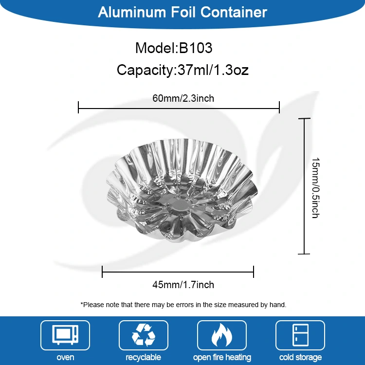 پخت اسباب بازی تارت تخم مرغ تارت کانتینر فویل آلومینیومی نقره ای
