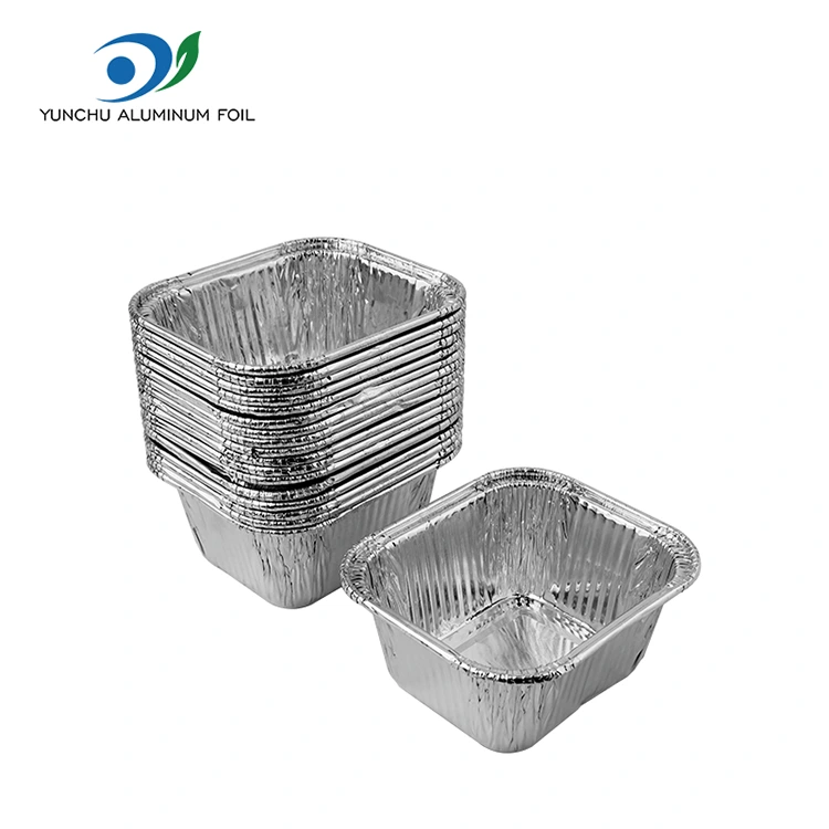 ورق پخت مربع ظروف فویل آلومینیومی نقره ای هوا سرخ شده