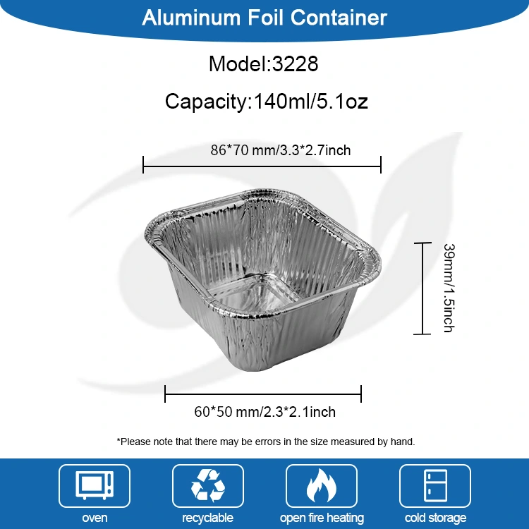 ورق پخت مربع ظروف فویل آلومینیومی نقره ای هوا سرخ شده