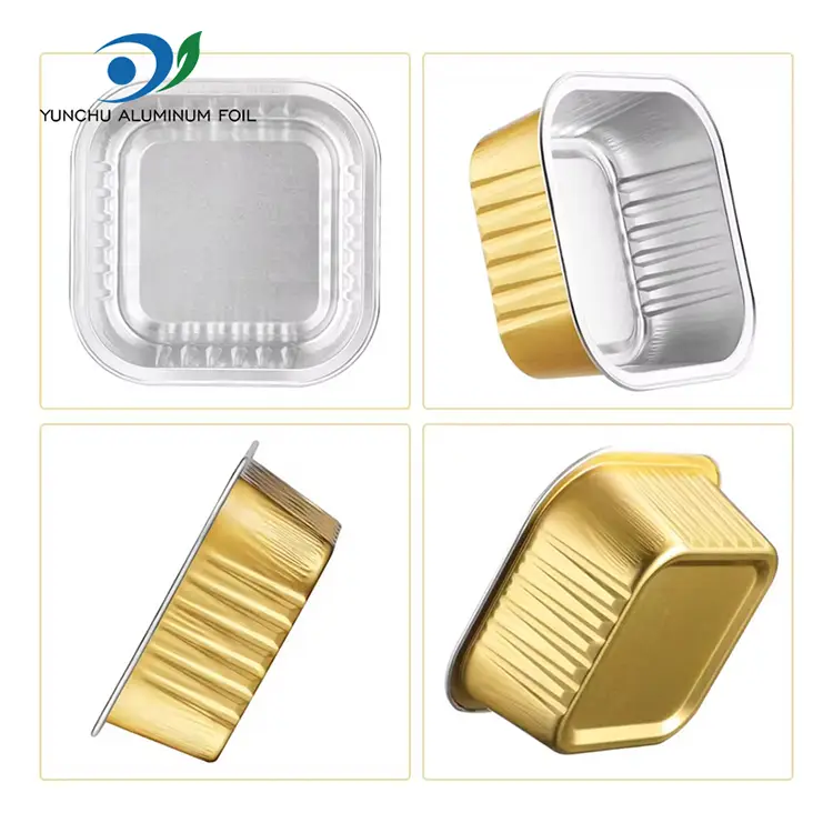 ظروف فویل آلومینیومی صاف پخت مربع