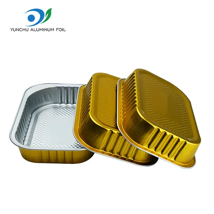 مربع غذاهای فویل آلومینیومی طلایی غذاخوری مربع