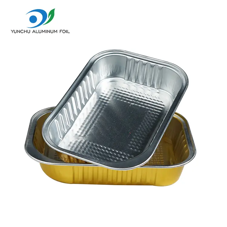 مربع غذاهای فویل آلومینیومی طلایی غذاخوری مربع