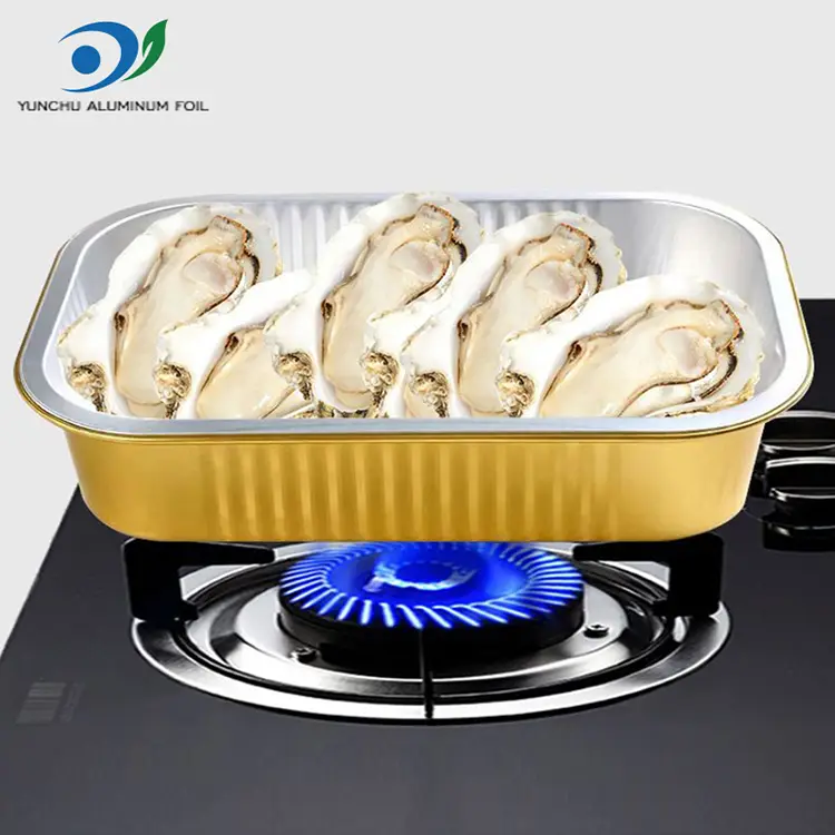 مربع غذاهای فویل آلومینیومی طلایی غذاخوری مربع