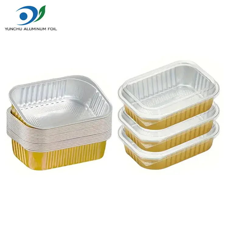 مربع غذاهای فویل آلومینیومی طلایی غذاخوری مربع