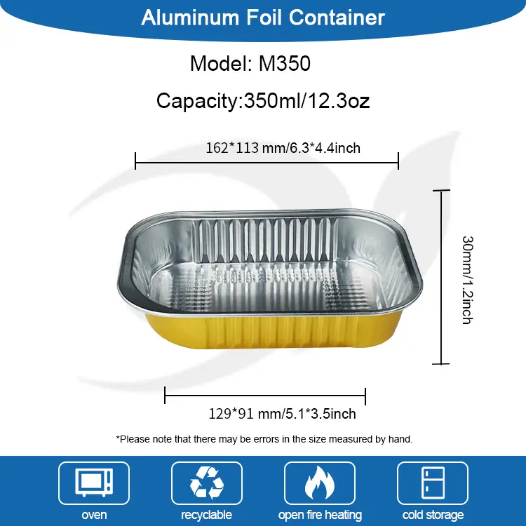 مربع غذاهای فویل آلومینیومی طلایی غذاخوری مربع