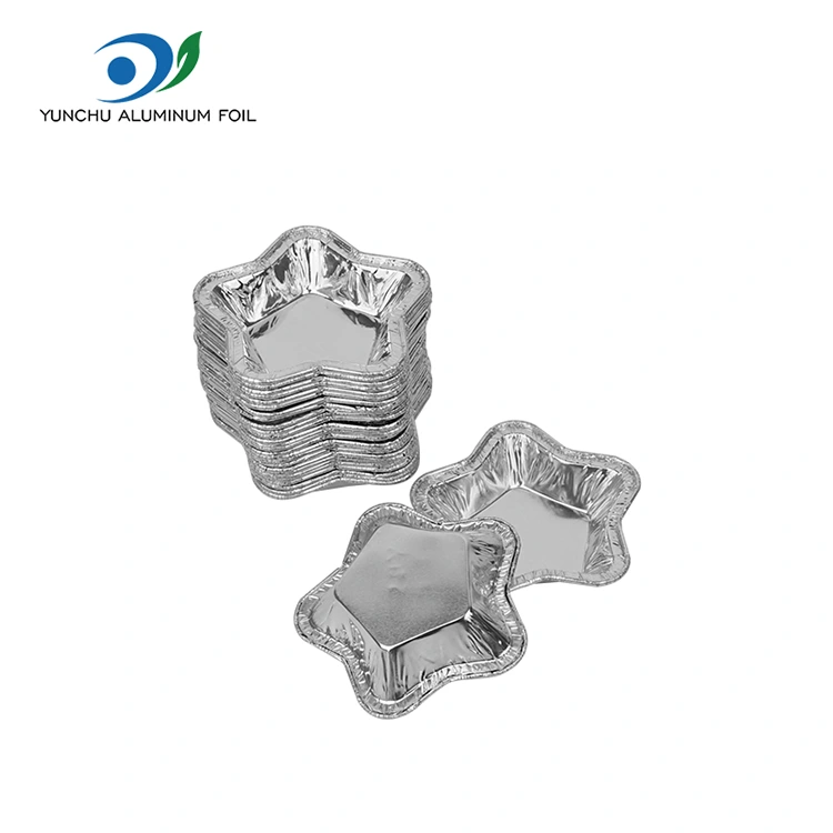 فنجان تارت فویل آلومینیومی ستاره شکل برای پخت ظرف غذا فویل آلومینیومی