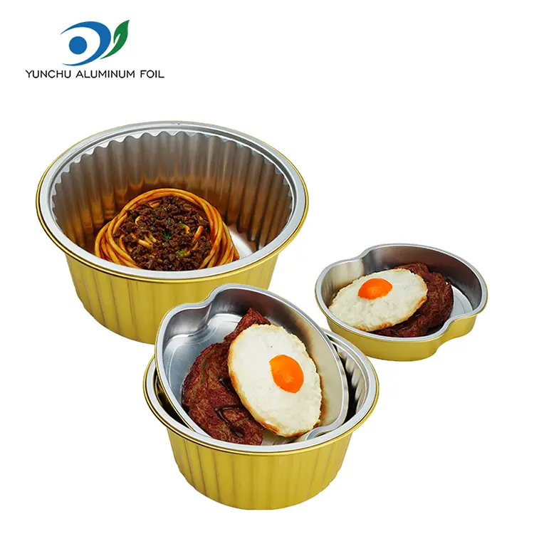 ظروف فویل آلومینیومی دور طلایی غذاخوری غذای آماده ظروف فویل آلومینیومی دور طلایی غذاخوری غذای آماده